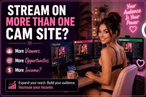 Cam model streaming on multiple cam sites to reach more viewers